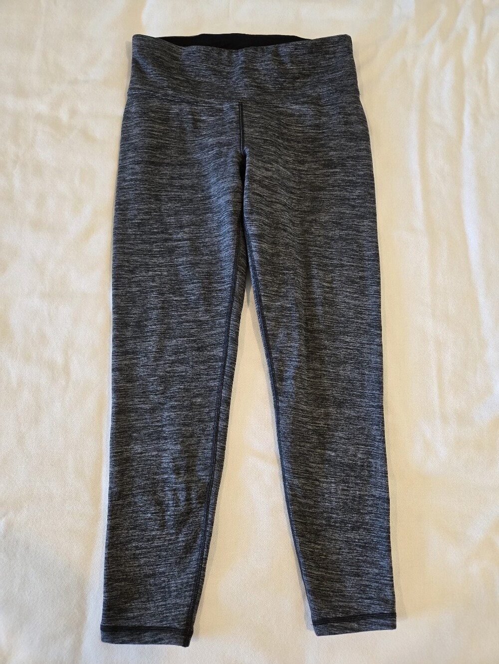 Athleta Altitude Polartec Fleece Lined Leggings Gray Stripe Size Medium